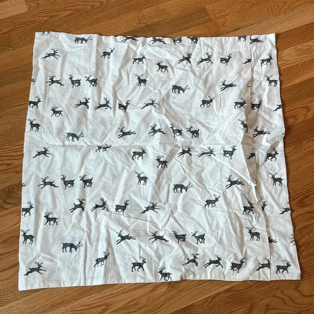 Pottery Barn Organic Cotton Rustic Reindeer Euro Sham NWOT